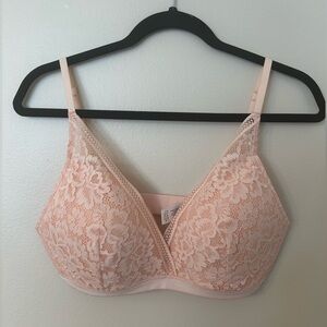Knix Lace Deep-V Bralette In Honey Peach Size XL